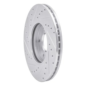 Ford Transit Connect Brake Rotor (1) - Front Right - R1 Concepts - Drilled & Slotted - Silver - `10-`13